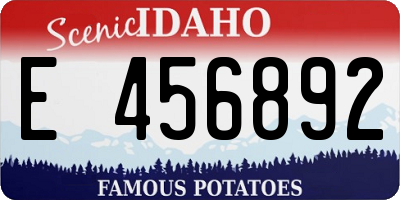 ID license plate E456892