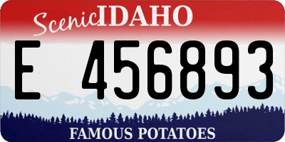 ID license plate E456893