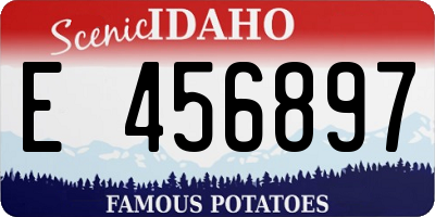 ID license plate E456897
