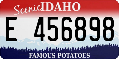 ID license plate E456898