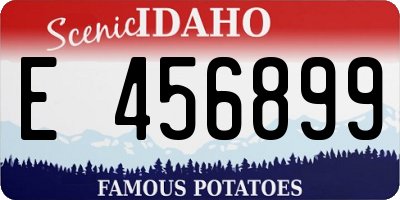 ID license plate E456899