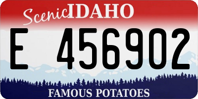 ID license plate E456902