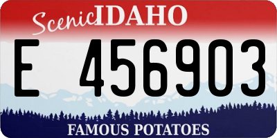 ID license plate E456903