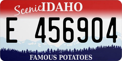 ID license plate E456904