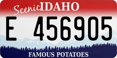 ID license plate E456905