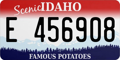 ID license plate E456908