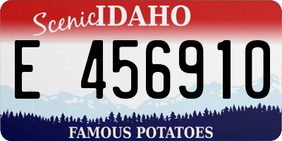 ID license plate E456910