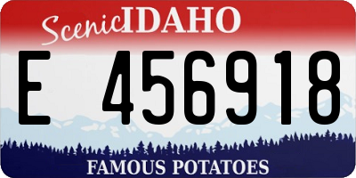 ID license plate E456918