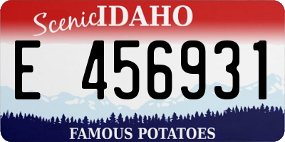 ID license plate E456931