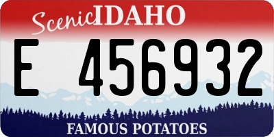 ID license plate E456932