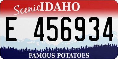 ID license plate E456934