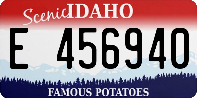 ID license plate E456940