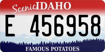 ID license plate E456958