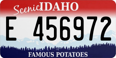 ID license plate E456972
