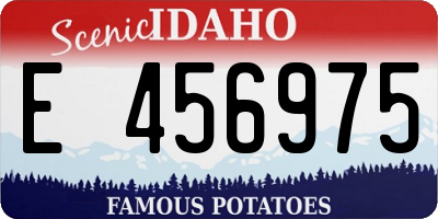 ID license plate E456975