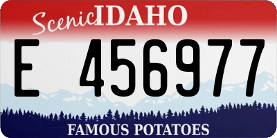 ID license plate E456977