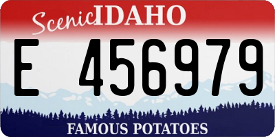 ID license plate E456979