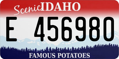 ID license plate E456980