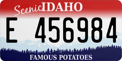 ID license plate E456984
