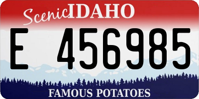 ID license plate E456985