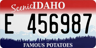 ID license plate E456987