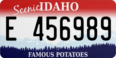 ID license plate E456989