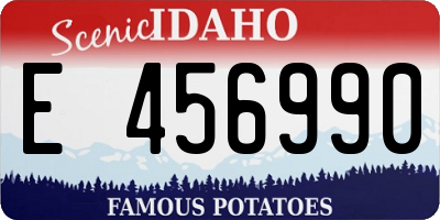 ID license plate E456990
