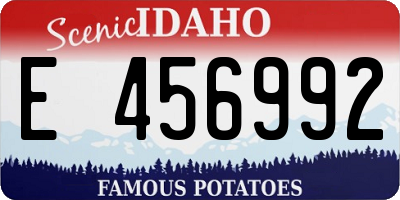 ID license plate E456992