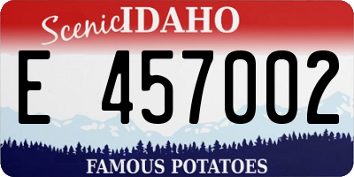 ID license plate E457002