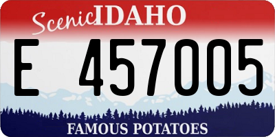 ID license plate E457005