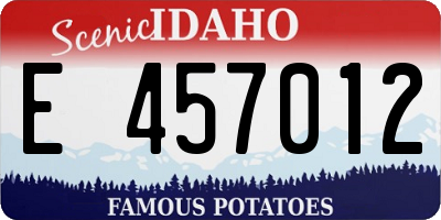 ID license plate E457012