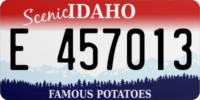 ID license plate E457013