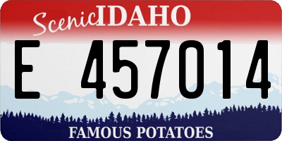 ID license plate E457014