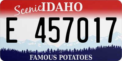 ID license plate E457017