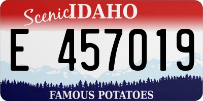 ID license plate E457019