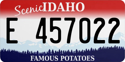 ID license plate E457022