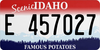 ID license plate E457027