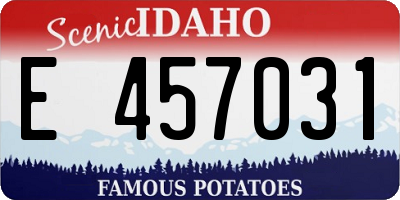 ID license plate E457031
