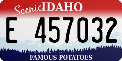 ID license plate E457032