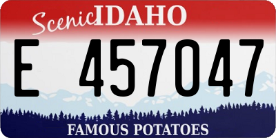 ID license plate E457047