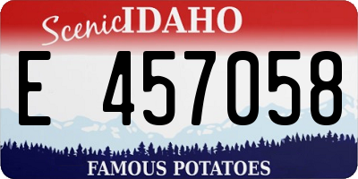 ID license plate E457058