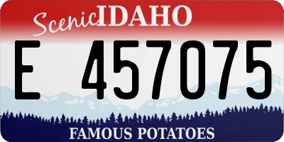 ID license plate E457075