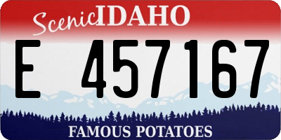 ID license plate E457167