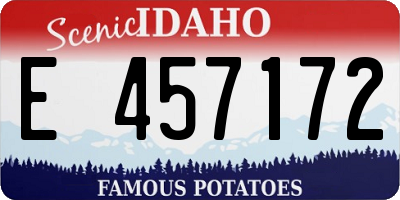 ID license plate E457172