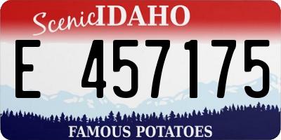 ID license plate E457175