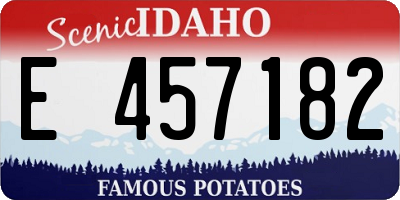 ID license plate E457182