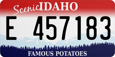 ID license plate E457183