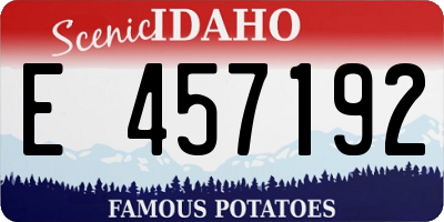 ID license plate E457192