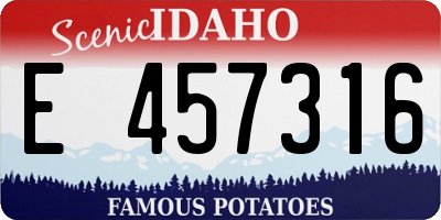 ID license plate E457316