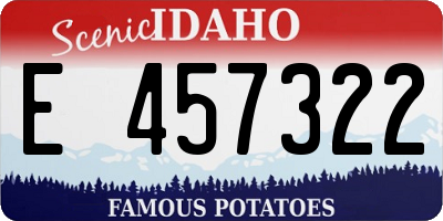 ID license plate E457322